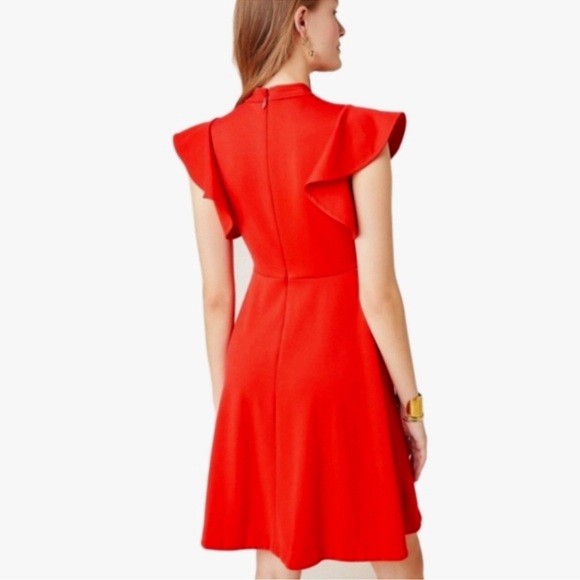 Maeve Deena Flutter Sleeve Dress Size XS Red - Picture 2 of 6